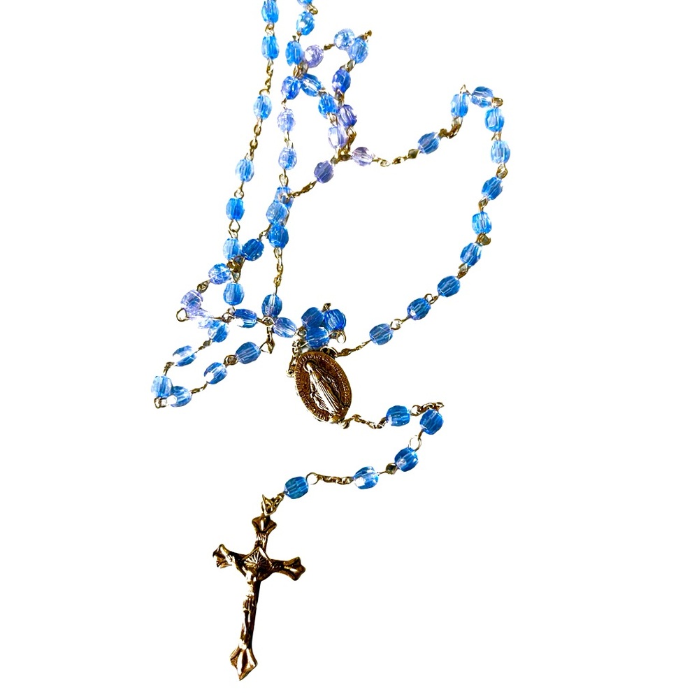 **Blue Beaded Rosary**